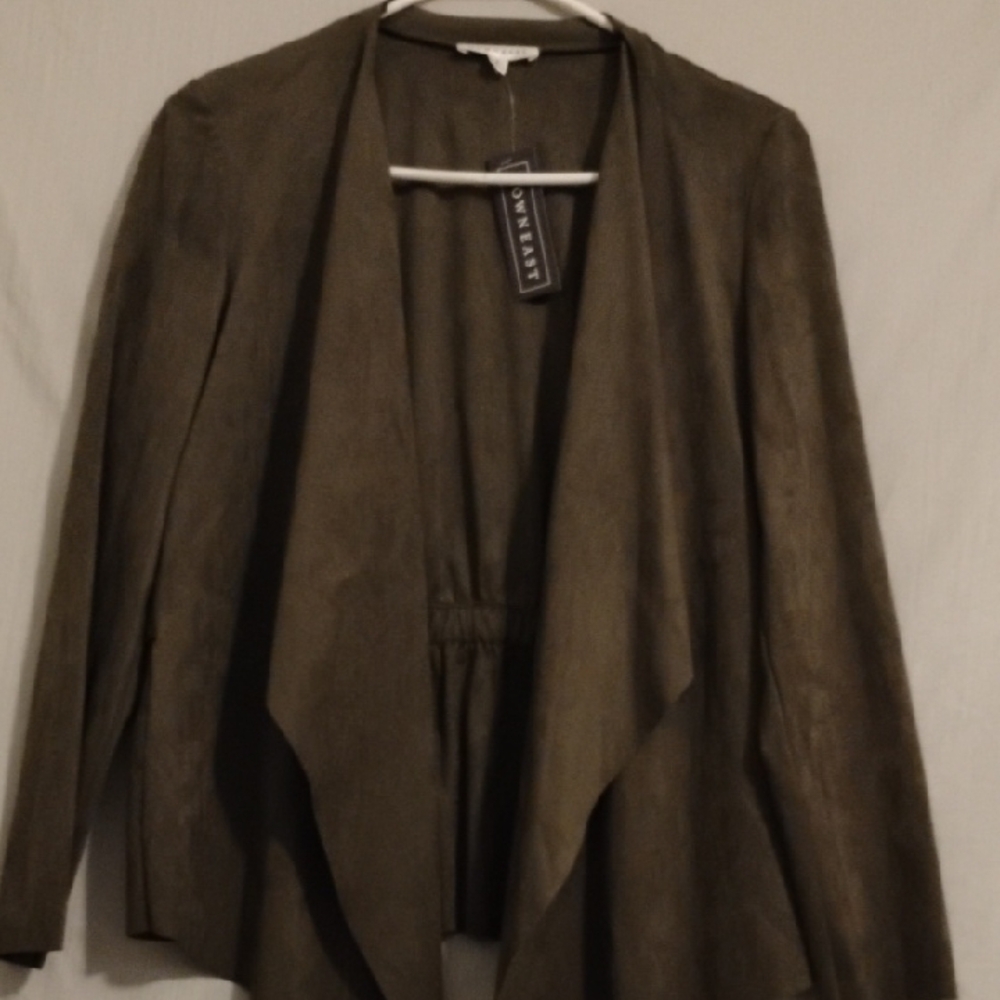 Small DownEast Women's Olive Draped Blazer